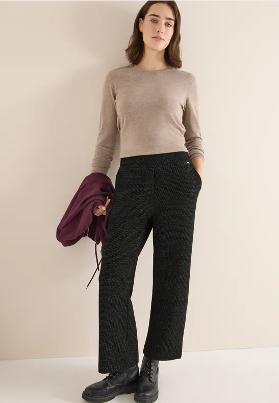 Glitzernde Wide-Leg-Hose mit High-Waist