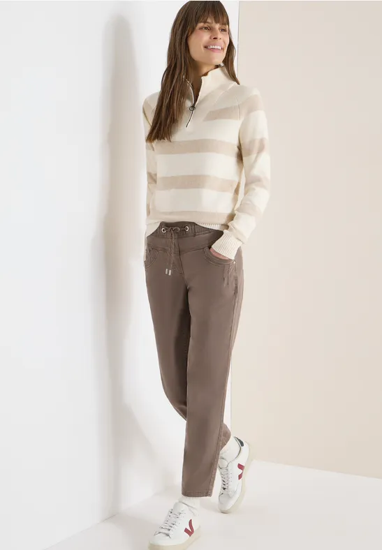Lässige Tunnelzug-Hose im Washed-Look