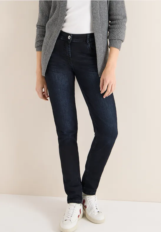 Slim Leg Mid Waist Jeans