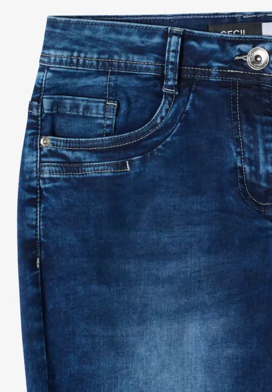 Lässige Mid-Rise Capri-Jeans