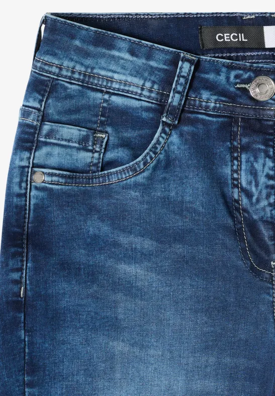 Lässige Mid-Rise Capri-Jeans