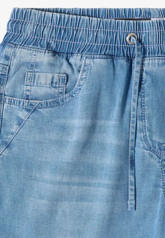 Wide-Leg-Jeans mit Tunnelzug