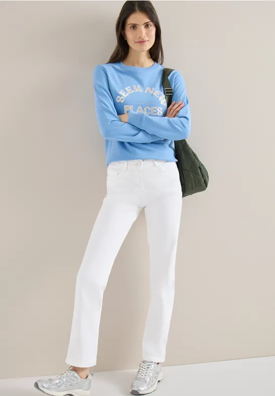 High-Waist Slim Straight Jeans