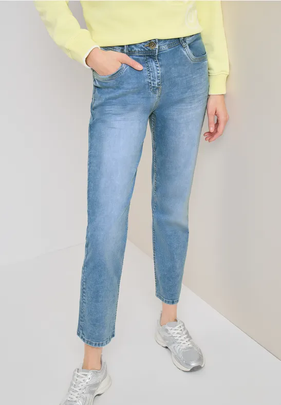 High-Waist Straight-Leg-Stretch-Jeans