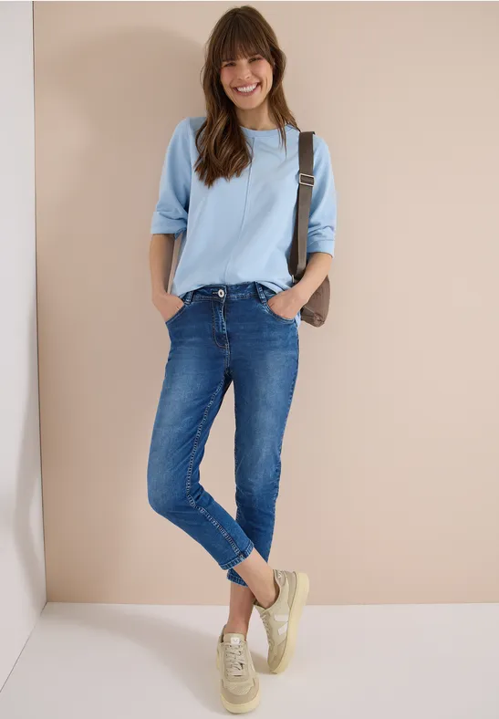 High-Waist 3/4-Jeans im Slim-Fit