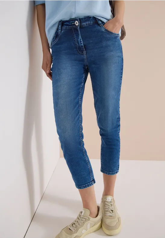 High-Waist 3/4-Jeans im Slim-Fit