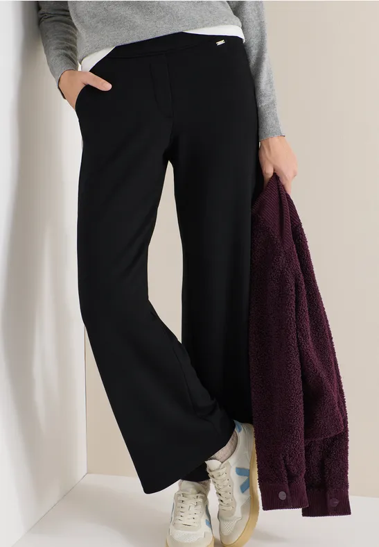 Bequeme High-Waist-Hose mit geradem Bein