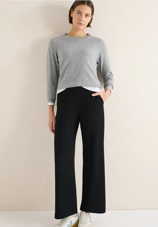 Bequeme High-Waist-Hose mit geradem Bein