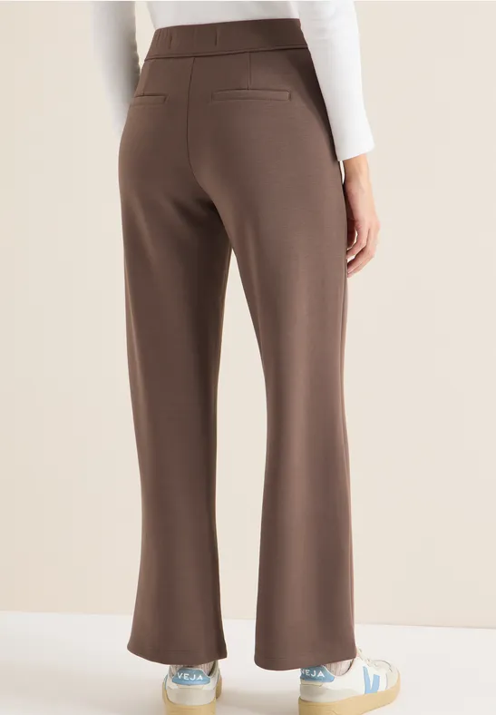Gerade geschnittene Jerseyhose mit High-Waist