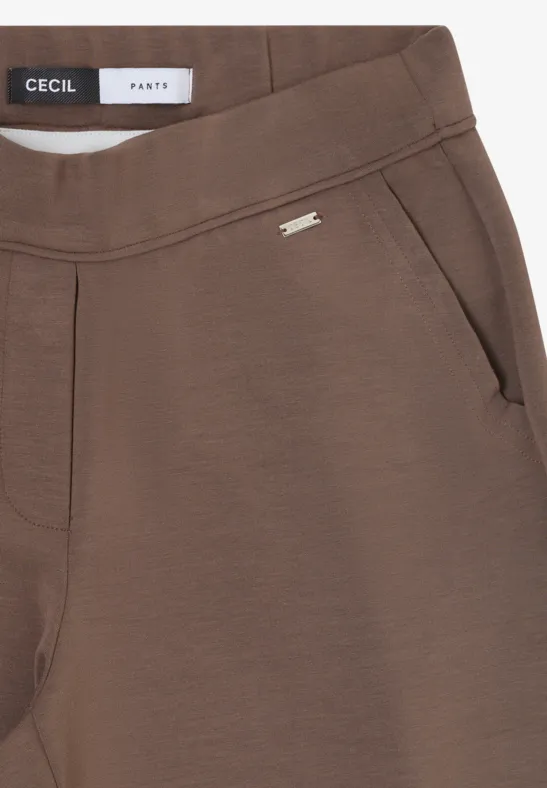 Gerade geschnittene Jerseyhose mit High-Waist