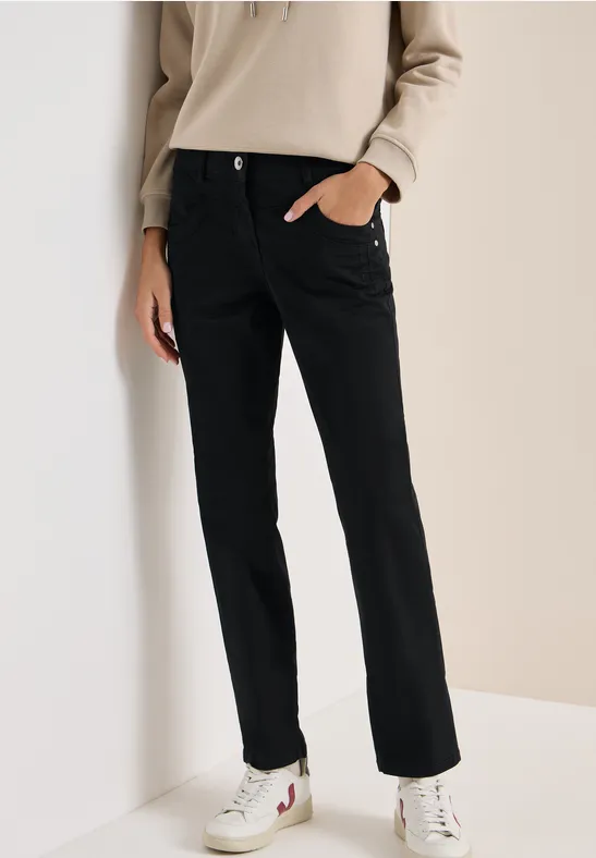 High Waist Hose mit geradem Bein