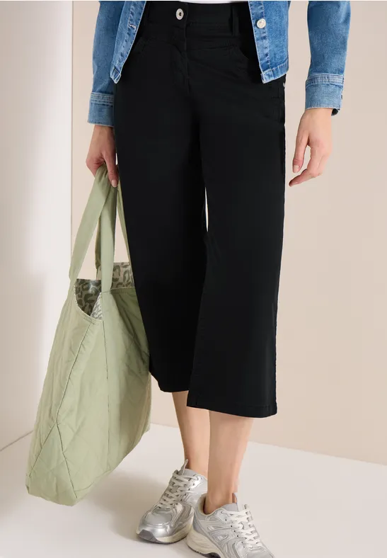 Cropped-Hose mit weitem Bein