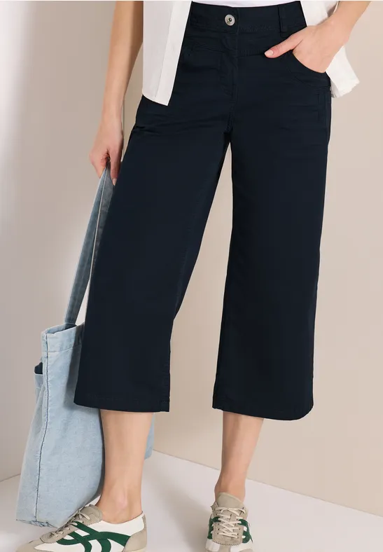 Hochtaillierte 3/4 Wide-Leg Hose