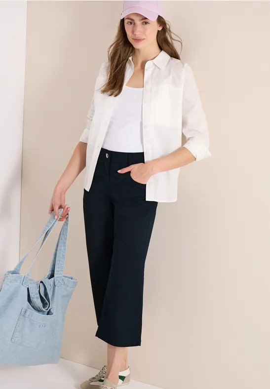 Hochtaillierte 3/4 Wide-Leg Hose