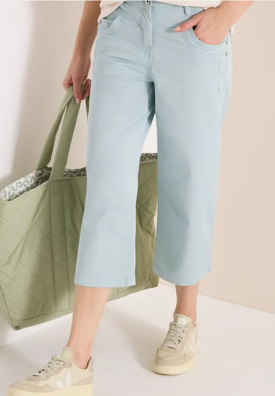 Hochtaillierte 3/4 Wide-Leg Hose