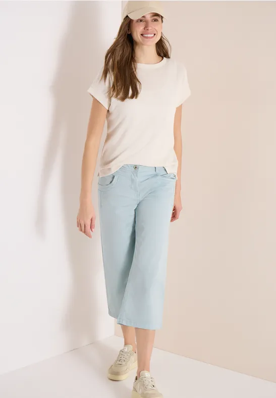 Hochtaillierte 3/4 Wide-Leg Hose