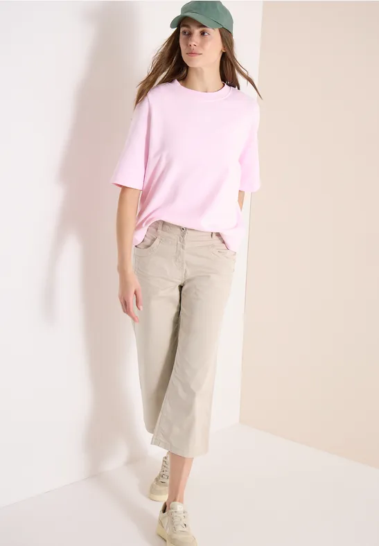 High-Waist Wide-Leg 3/4-Hose