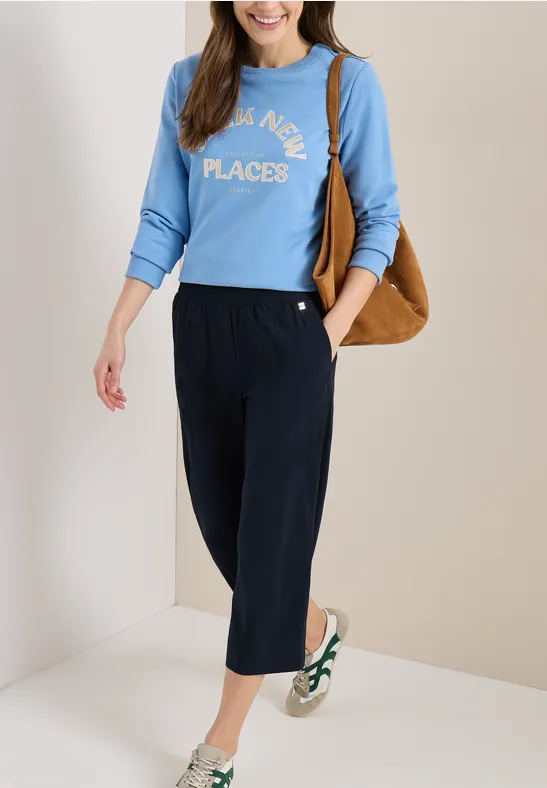 Lässige High-Waist Weitbein-Culotte