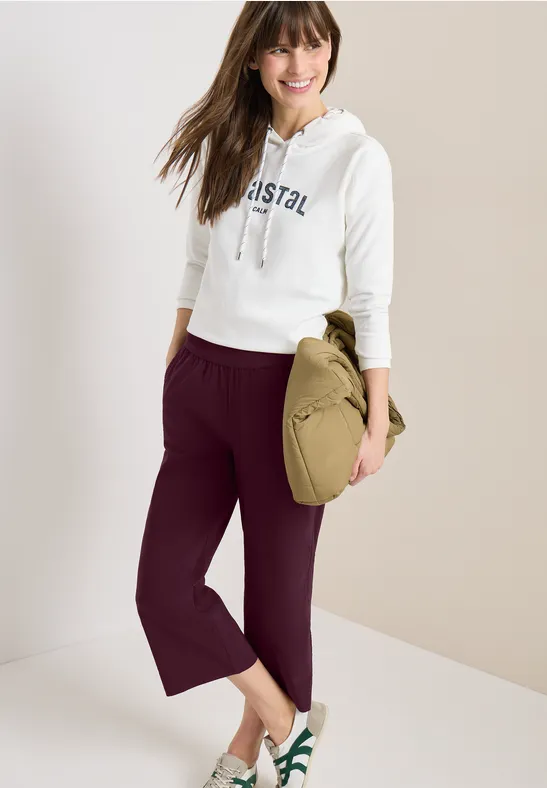 High-Waist Wide-Leg 3/4 Hose