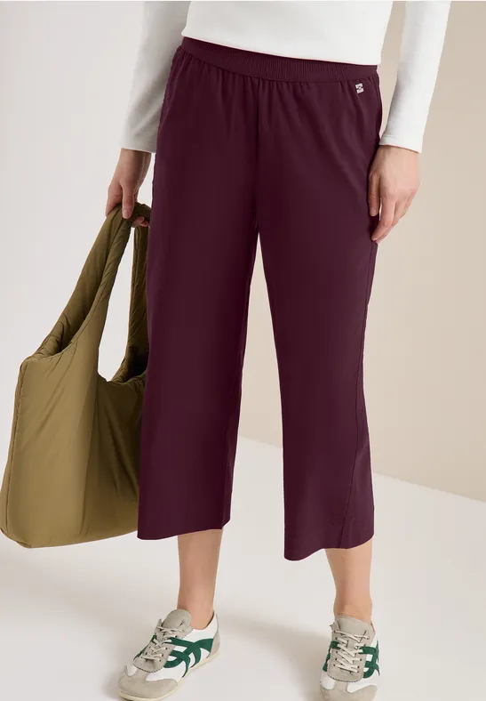 High-Waist Wide-Leg 3/4 Hose