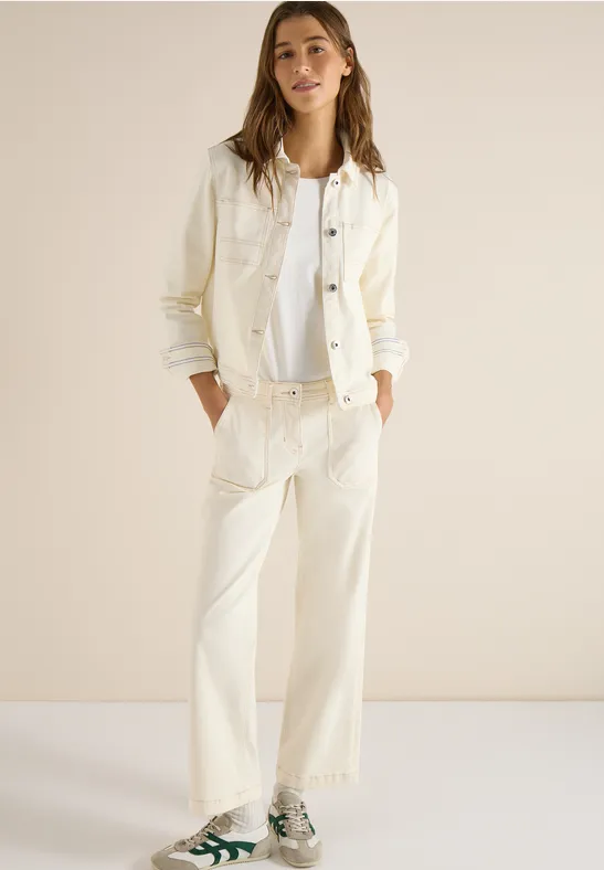 High-Waist-Jeans mit weitem Bein