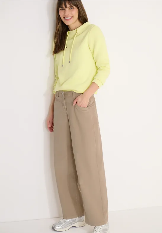 High-Waist Cordhose mit weitem Bein