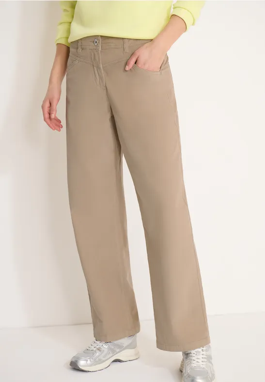 High-Waist Cordhose mit weitem Bein