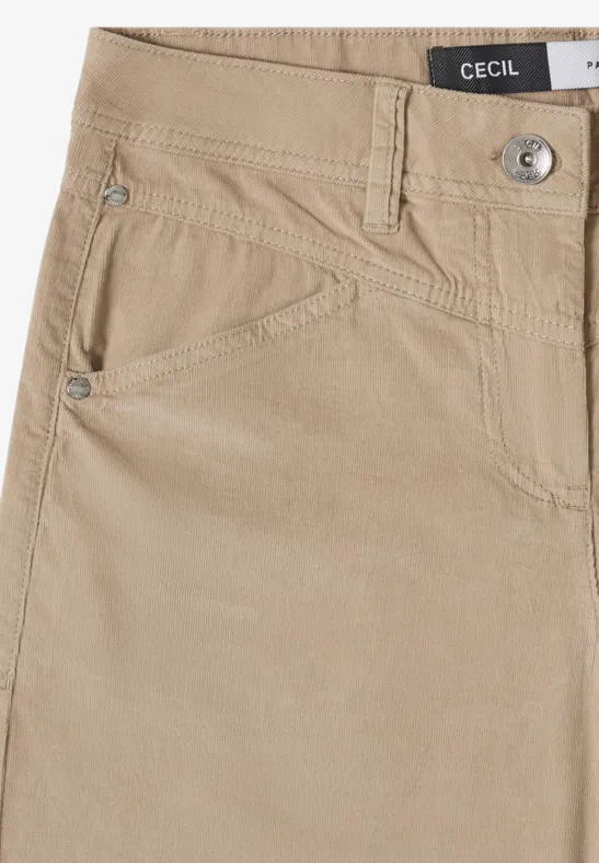 High-Waist Cordhose mit weitem Bein