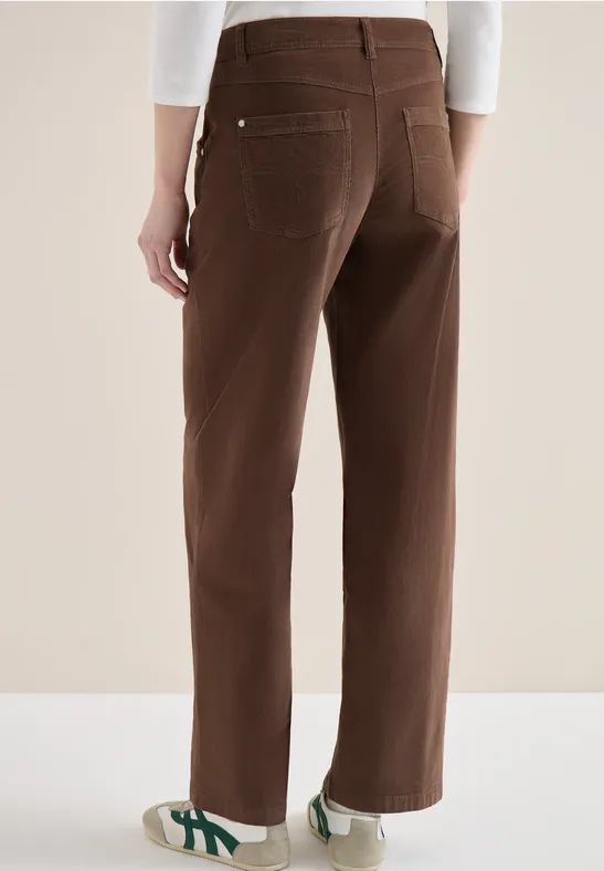 High-Waist Cordhose mit weitem Bein