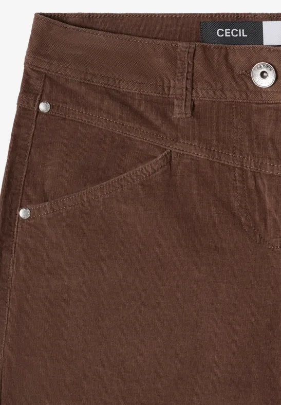 High-Waist Cordhose mit weitem Bein
