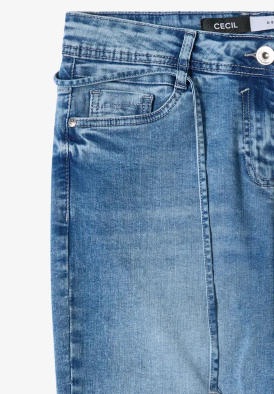 7/8 Straight-Leg-Jeans mit Bindegürtel