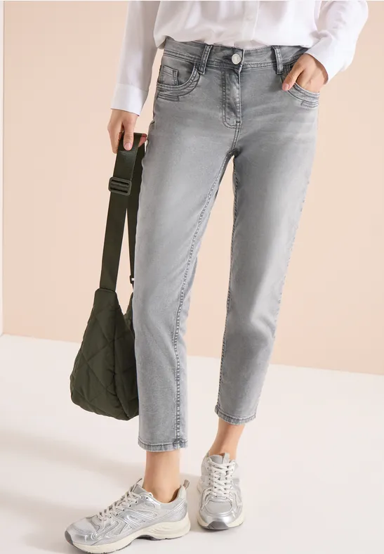 Schmale Cropped Denim Jeans