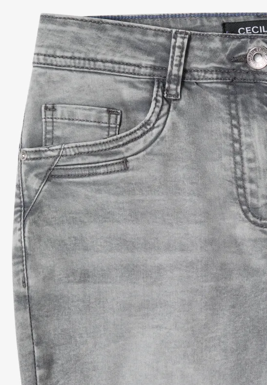 Schmale Cropped Denim Jeans