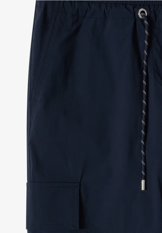 High-Waist Straight-Leg Cargo-Hose