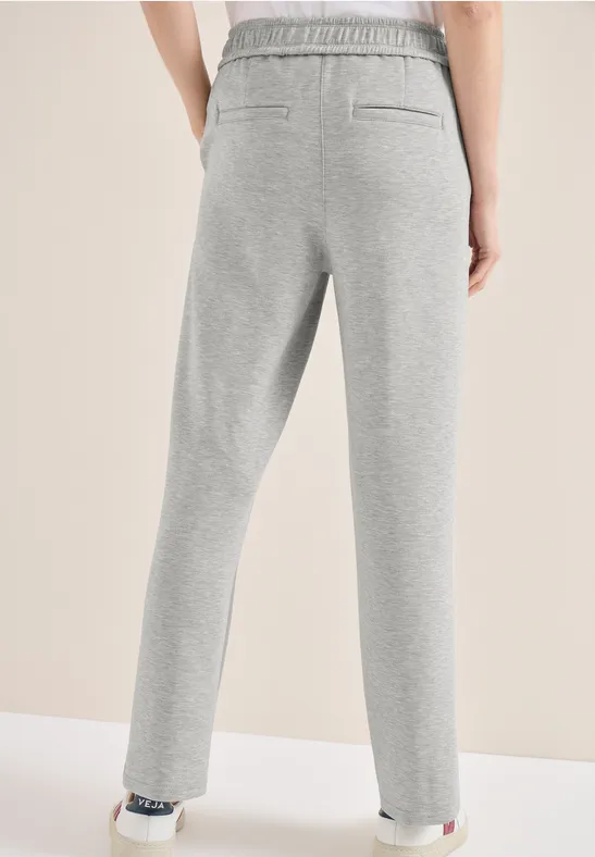 Weiche Melange-Hose mit geradem Bein