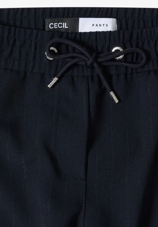 High Waist Straight Leg Hose mit Tunnelzug
