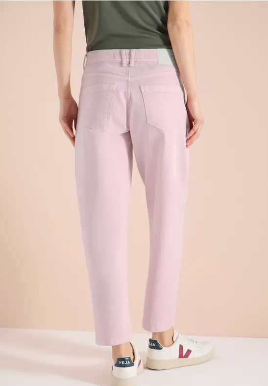 High-Waist Barrel-Leg-Jeans aus Baumwolle