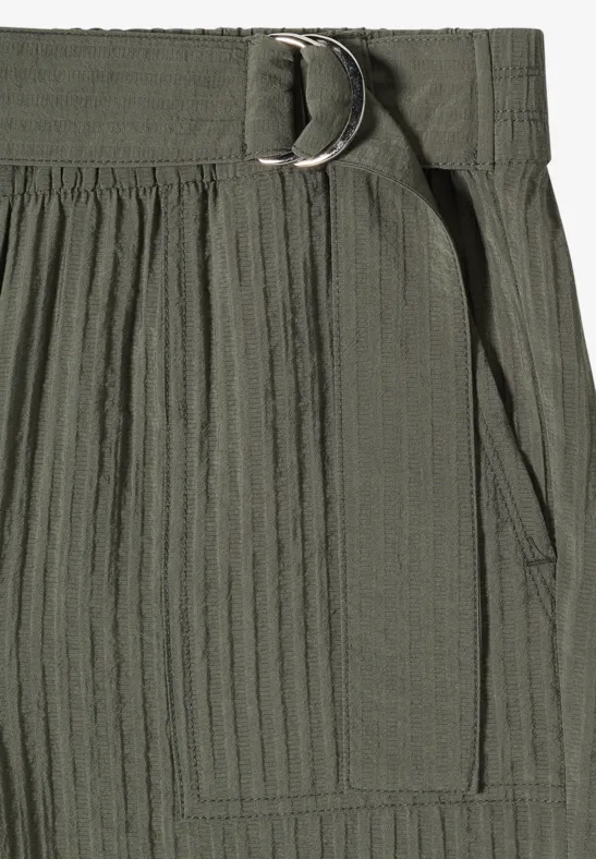 Strukturierte High-Waist Wide-Leg