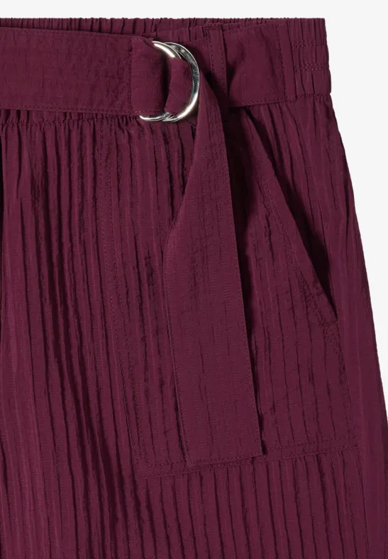 Strukturierte High-Waist Wide-Leg Hose