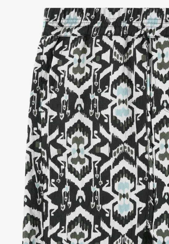 Weite Hose mit geometrischem Print