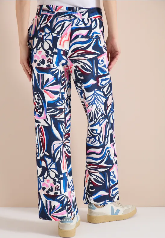 Bedruckte Wide-Leg-Hose mit hoher Taille