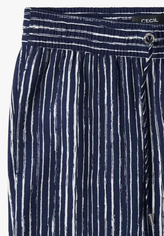 Gestreifte High-Waist Wide-Leg
