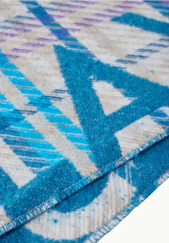 Karierter Jacquard-Schal mit Fransen