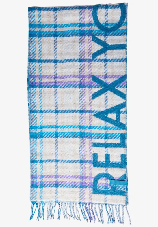 Karierter Jacquard-Schal mit Fransen
