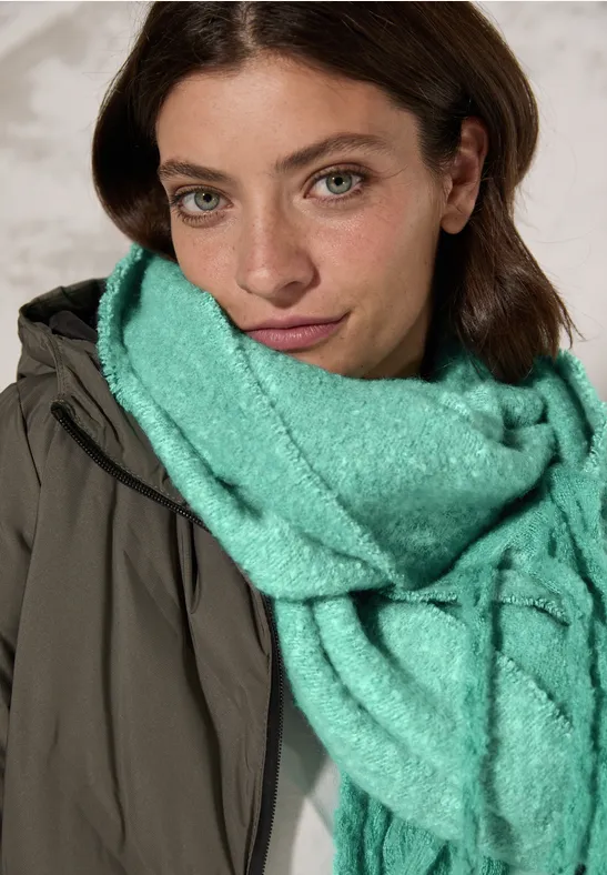 Strukturierter Jacquard-Schal mit Fransen