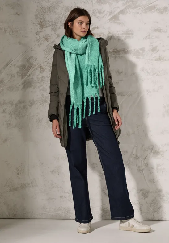 Strukturierter Jacquard-Schal mit Fransen