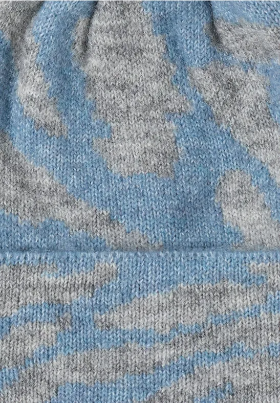 Beanie mit grafischem Zebramuster