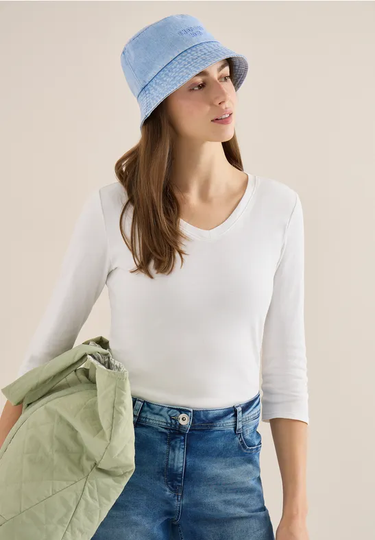 Lässiger Denim Bucket Hat mit Slogan