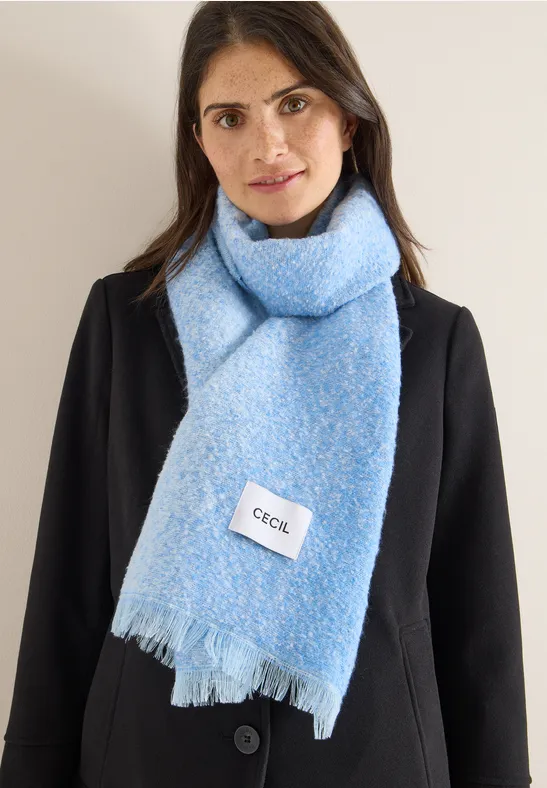 Weicher Jacquard-Strickschal mit Fransen