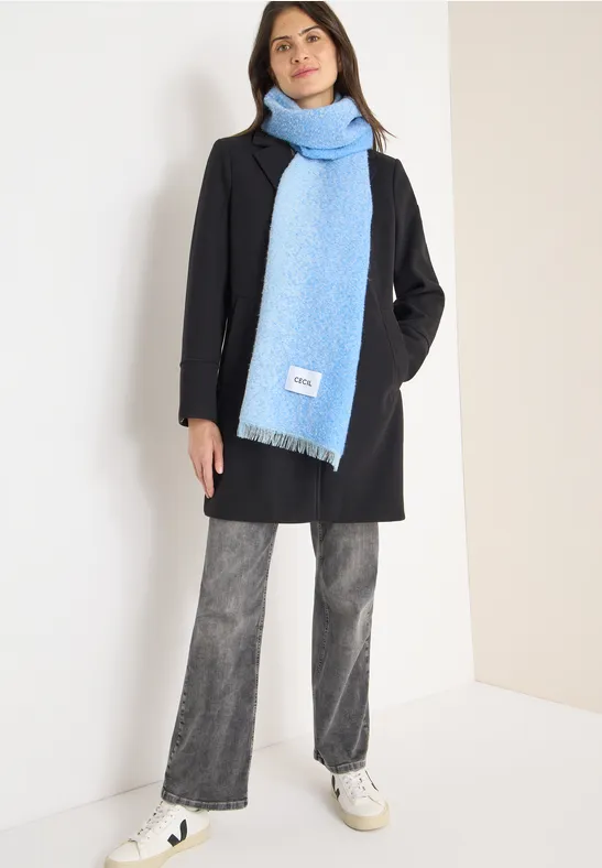 Weicher Jacquard-Strickschal mit Fransen